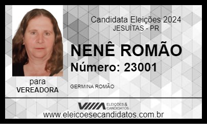 Candidato NENÊ ROMÃO 2024 - JESUÍTAS - Eleições