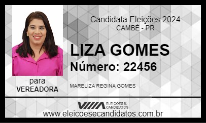 Candidato LIZA GOMES 2024 - CAMBÉ - Eleições