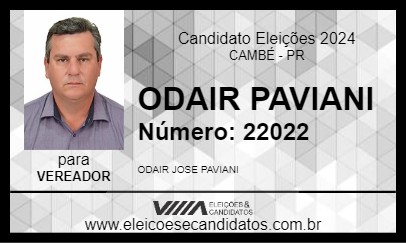 Candidato ODAIR PAVIANI 2024 - CAMBÉ - Eleições