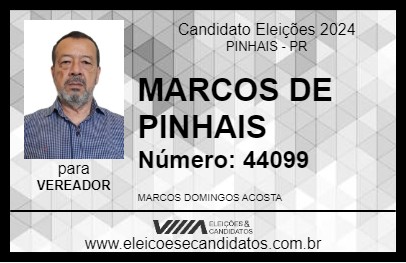 Candidato MARCOS DE PINHAIS 2024 - PINHAIS - Eleições