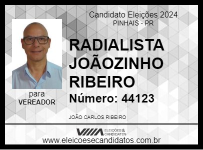 Candidato RADIALISTA JOÃOZINHO RIBEIRO 2024 - PINHAIS - Eleições