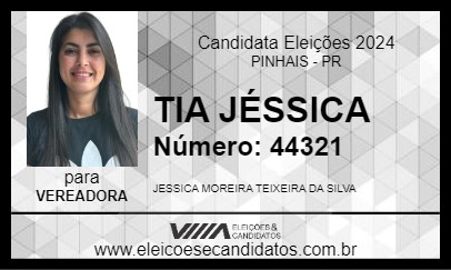 Candidato TIA JÉSSICA 2024 - PINHAIS - Eleições