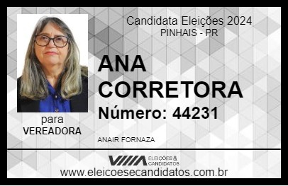 Candidato ANA CORRETORA 2024 - PINHAIS - Eleições