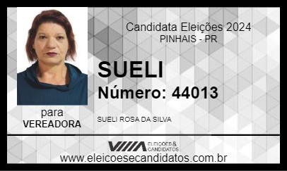 Candidato SUELI 2024 - PINHAIS - Eleições