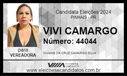 Candidato VIVI CAMARGO 2024 - PINHAIS - Eleições