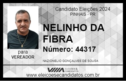 Candidato NELINHO DA FIBRA 2024 - PINHAIS - Eleições