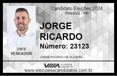 Candidato JORGE RICARDO 2024 - PINHAIS - Eleições