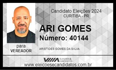 Candidato ARI GOMES 2024 - CURITIBA - Eleições