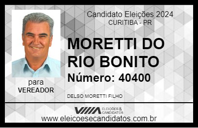 Candidato MORETTI DO RIO BONITO 2024 - CURITIBA - Eleições