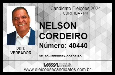 Candidato NELSON CORDEIRO 2024 - CURITIBA - Eleições