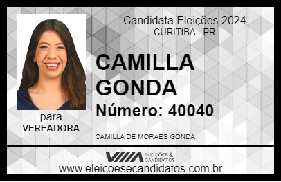 Candidato CAMILLA GONDA 2024 - CURITIBA - Eleições