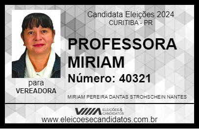 Candidato PROFESSORA MIRIAM 2024 - CURITIBA - Eleições