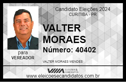 Candidato VALTER MORAES 2024 - CURITIBA - Eleições