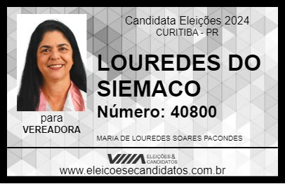 Candidato LOUREDES DO SIEMACO 2024 - CURITIBA - Eleições