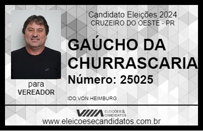 Candidato GAÚCHO DA CHURRASCARIA 2024 - CRUZEIRO DO OESTE - Eleições