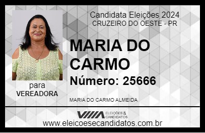 Candidato MARIA DO CARMO 2024 - CRUZEIRO DO OESTE - Eleições