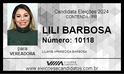 Candidato LILI BARBOSA 2024 - CONTENDA - Eleições