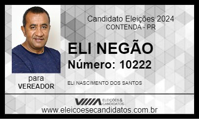 Candidato ELI NEGÃO 2024 - CONTENDA - Eleições