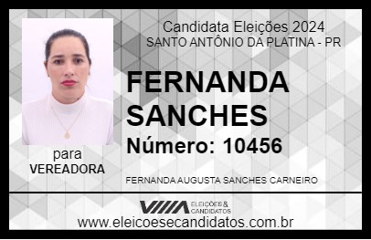 Candidato FERNANDA SANCHES 2024 - SANTO ANTÔNIO DA PLATINA - Eleições