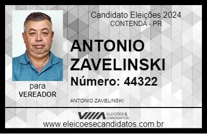 Candidato ANTONIO ZAVELINSKI 2024 - CONTENDA - Eleições