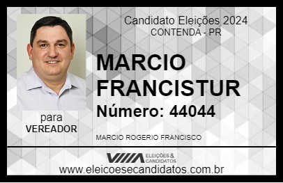 Candidato MARCIO DA FRANCISTUR 2024 - CONTENDA - Eleições