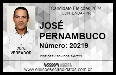 Candidato JOSÉ PERNAMBUCO 2024 - CONTENDA - Eleições