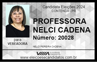 Candidato PROFESSORA NELCI CADENA 2024 - CONTENDA - Eleições