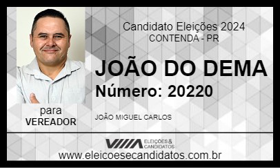 Candidato JOÃO DO DEMA 2024 - CONTENDA - Eleições