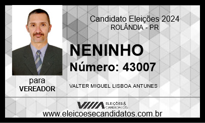 Candidato NENINHO 2024 - ROLÂNDIA - Eleições