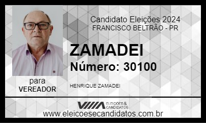 Candidato ZAMADEI 2024 - FRANCISCO BELTRÃO - Eleições