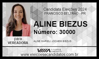 Candidato ALINE BIEZUS 2024 - FRANCISCO BELTRÃO - Eleições