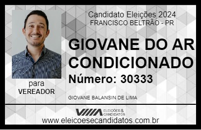 Candidato GIOVANE DO AR CONDICIONADO 2024 - FRANCISCO BELTRÃO - Eleições