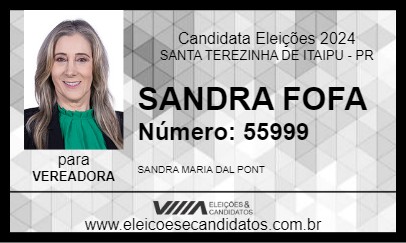 Candidato SANDRA FOFA 2024 - SANTA TEREZINHA DE ITAIPU - Eleições