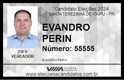 Candidato EVANDRO PERIN 2024 - SANTA TEREZINHA DE ITAIPU - Eleições