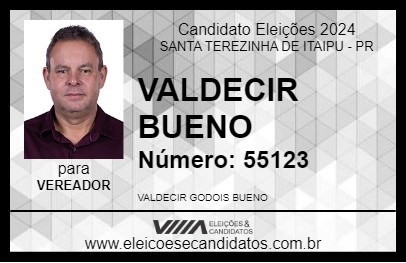 Candidato VALDECIR BUENO 2024 - SANTA TEREZINHA DE ITAIPU - Eleições