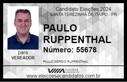 Candidato PAULO RUPPENTHAL 2024 - SANTA TEREZINHA DE ITAIPU - Eleições