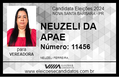 Candidato NEUZELI FERREIRA 2024 - NOVA SANTA BÁRBARA - Eleições