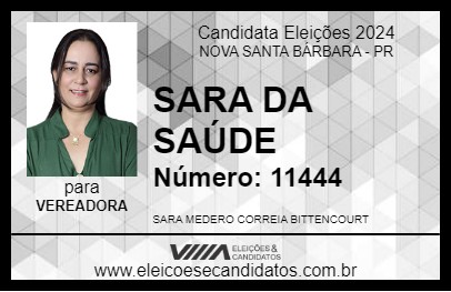 Candidato SARA DA SAÚDE 2024 - NOVA SANTA BÁRBARA - Eleições