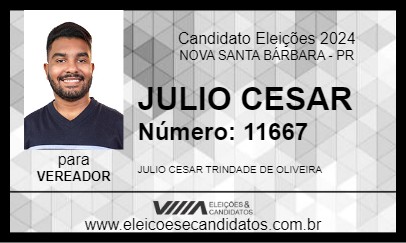 Candidato JULIO CESAR 2024 - NOVA SANTA BÁRBARA - Eleições