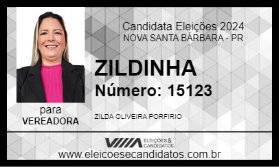 Candidato ZILDINHA 2024 - NOVA SANTA BÁRBARA - Eleições