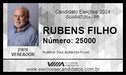 Candidato RUBENS FILHO 2024 - GUARATUBA - Eleições