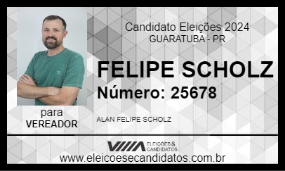 Candidato FELIPE SCHOLZ 2024 - GUARATUBA - Eleições