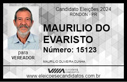 Candidato MAURILIO DO EVARISTO 2024 - RONDON - Eleições