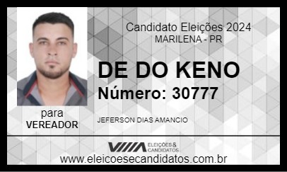 Candidato DE DO KENO 2024 - MARILENA - Eleições