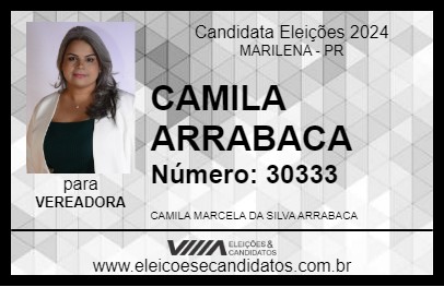 Candidato CAMILA ARRABACA 2024 - MARILENA - Eleições