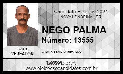 Candidato NEGO PALMA 2024 - NOVA LONDRINA - Eleições