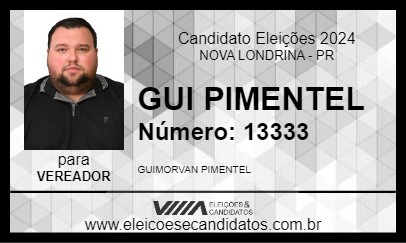 Candidato GUI PIMENTEL 2024 - NOVA LONDRINA - Eleições