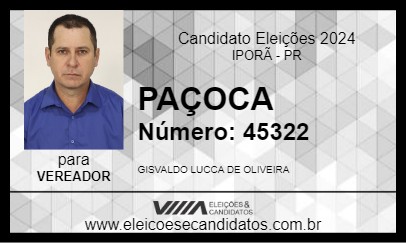 Candidato PAÇOCA 2024 - IPORÃ - Eleições