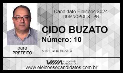 Candidato CIDO BUZATO 2024 - LIDIANÓPOLIS - Eleições