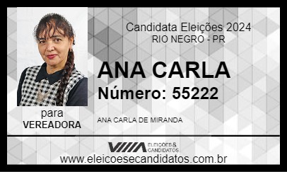 Candidato ANA CARLA 2024 - RIO NEGRO - Eleições